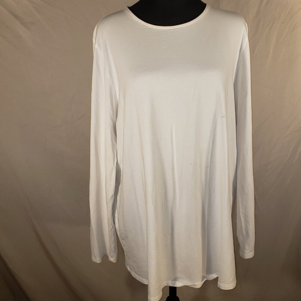 PureJill White Shirttail Tee, Size XL